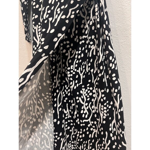 Diane Von Furstenberg DVF Target - Midi Sea Spots Black Wrap Dress Size Small - Picture 5 of 6